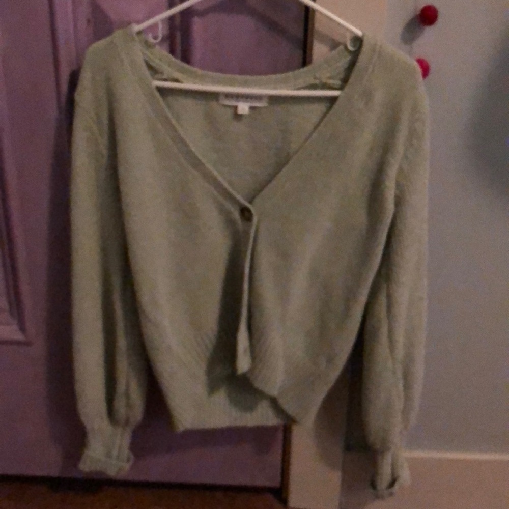 Green cardigan